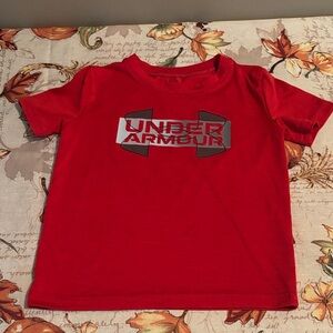 Under Armour Red Short Sleeve Tee Athletic Wear